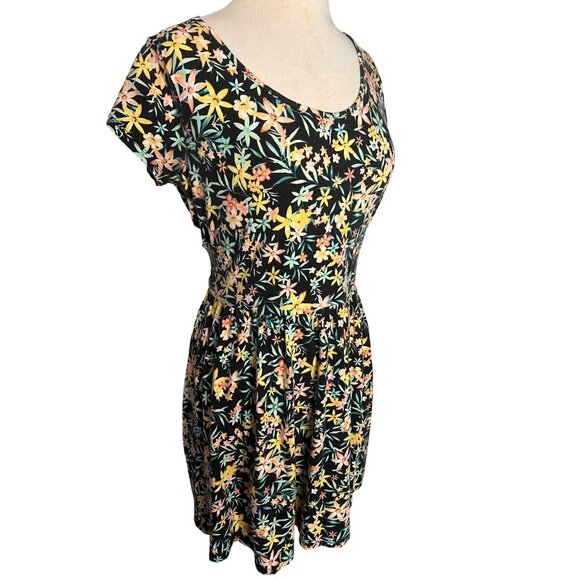 Decree XL Floral Cutout Back Dress Midi Length Stretch Summer Casual - Picture 6 of 11